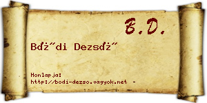 Bódi Dezső névjegykártya