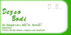 dezso bodi business card